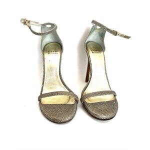 STUART WEITZMAN Platform Sandal Glitter Heel 6.5